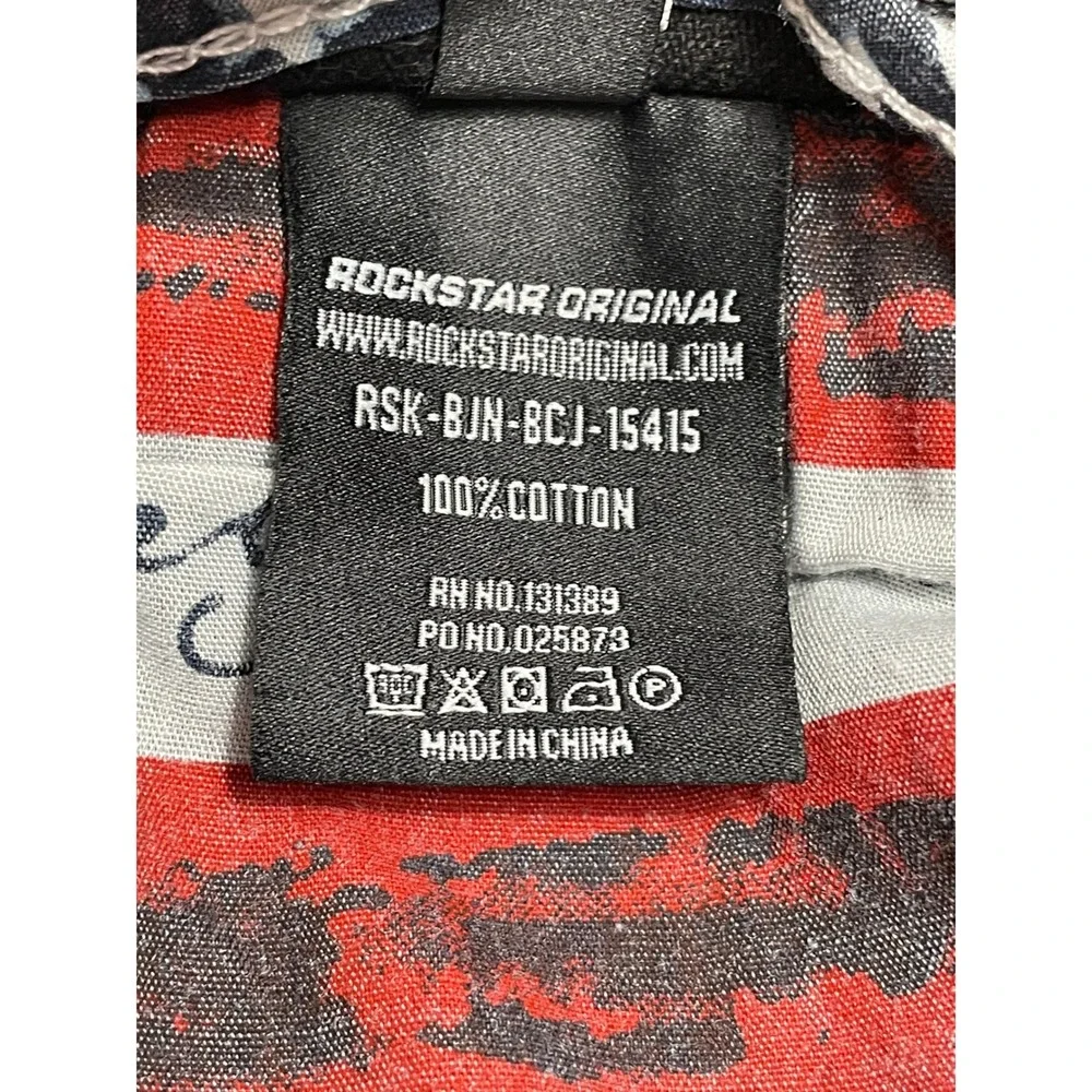 🔥 Rockstar Original Boys Sz 14 Black Distressed Cargo Jeans Raw Hem -Streetwear